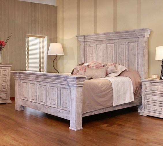 International Furniture Direct 1022 Terra White King Panel Bed